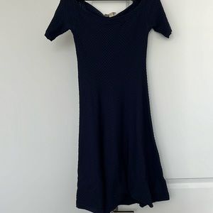Blue off the shoulder dress